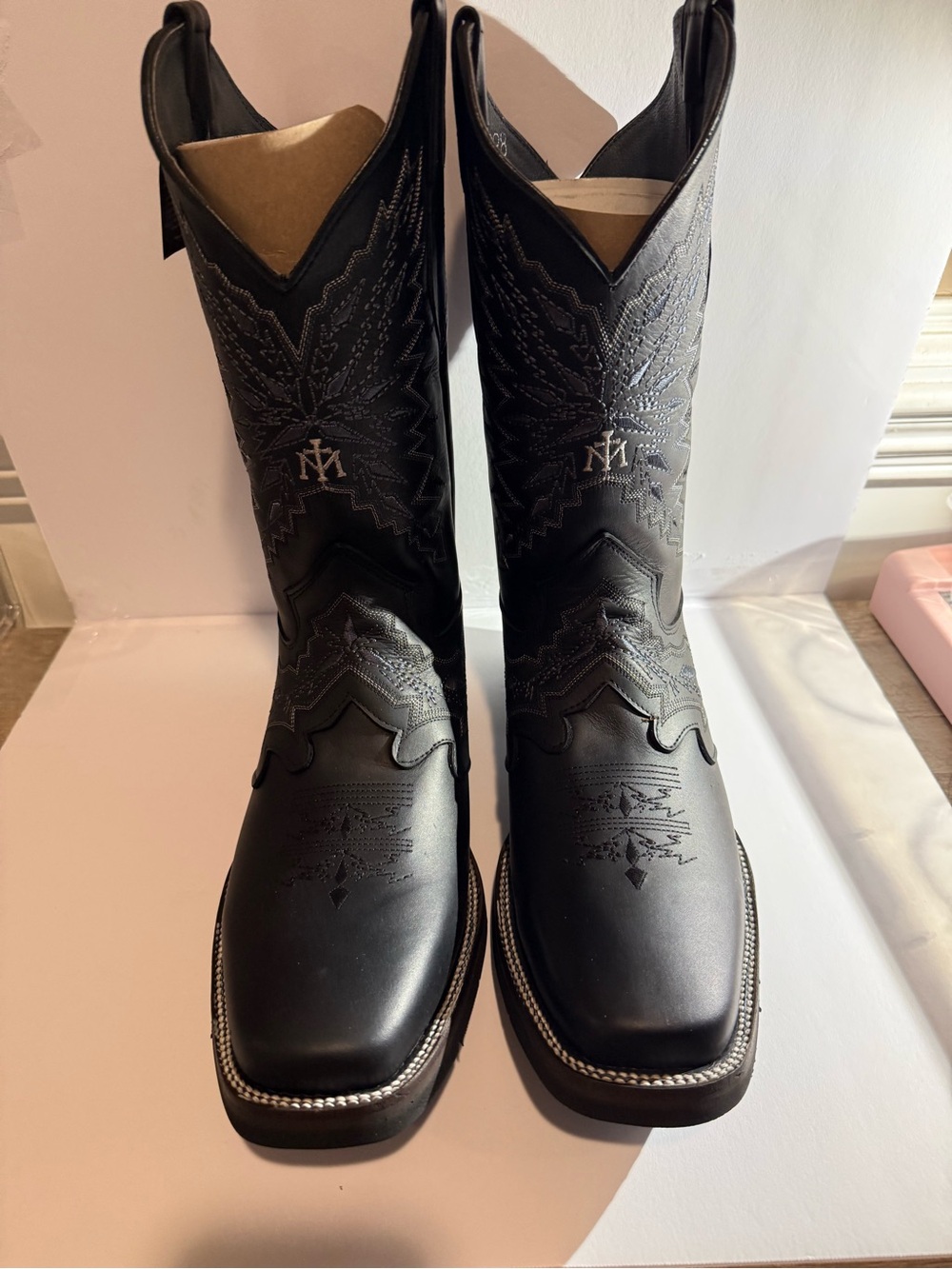 Montero Men’s Black Leather Western Cowboy Boots